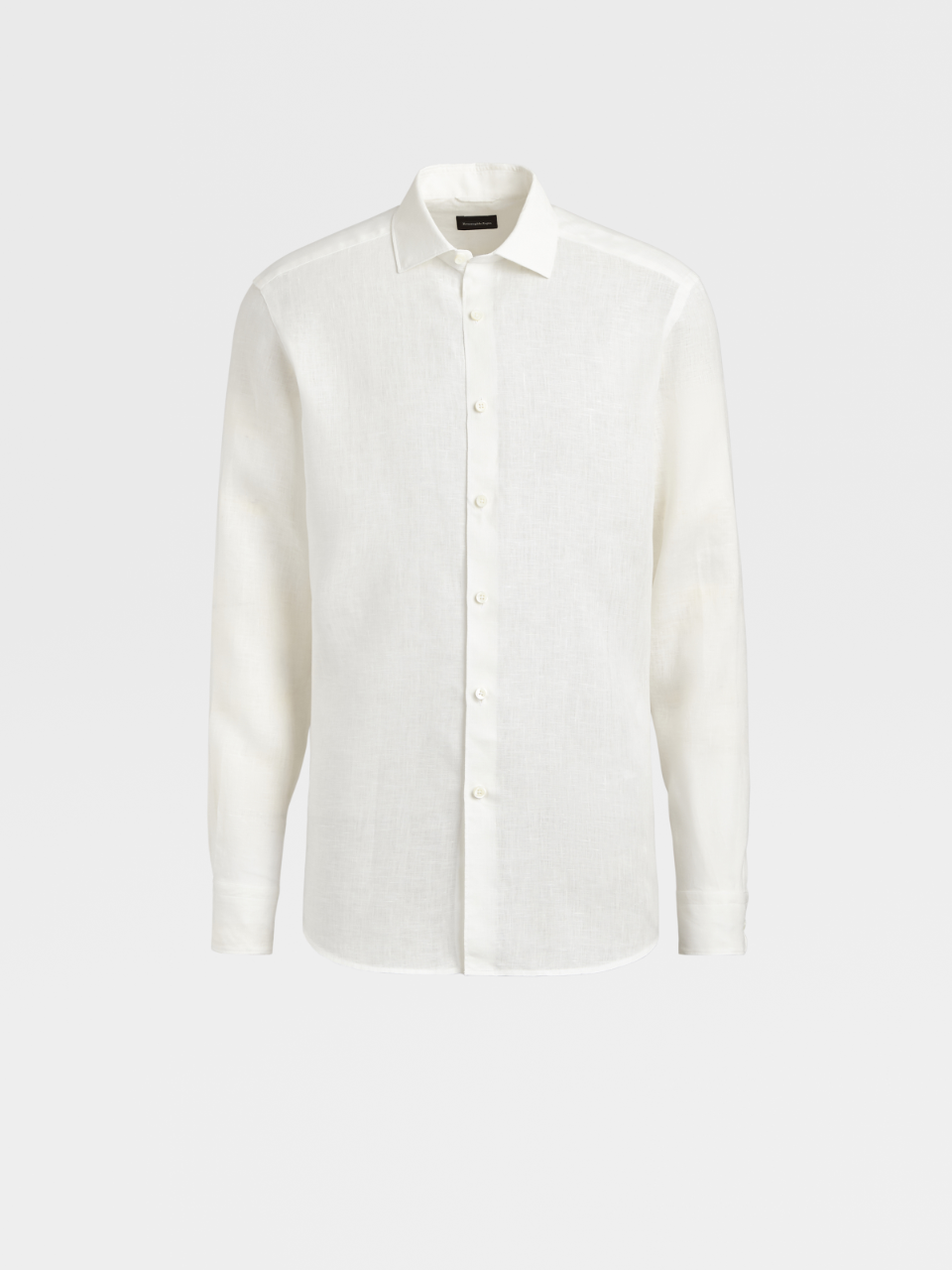 White Pure Linen Long-sleeve Shirt